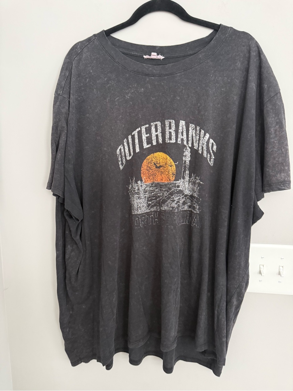 Maurices Outer Banks Graphic Tee - Black with Orange and White Print